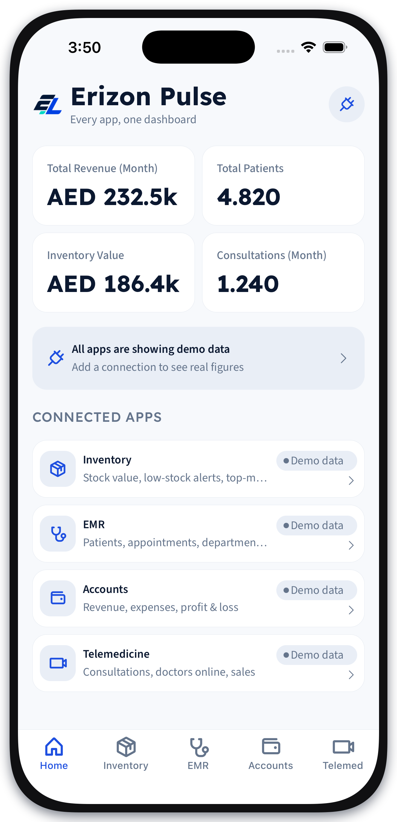 Erizon Pulse cross-app dashboard